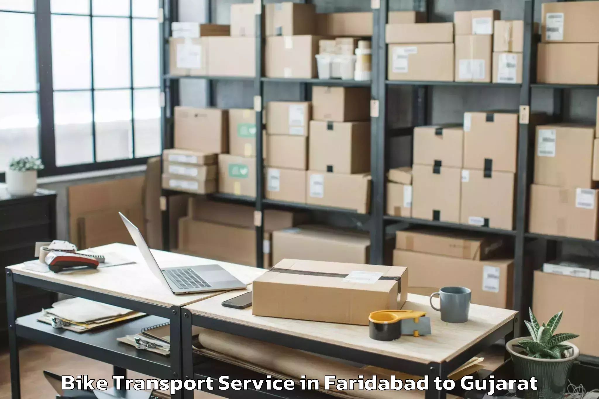 Professional Faridabad to Dhrol Bike Transport